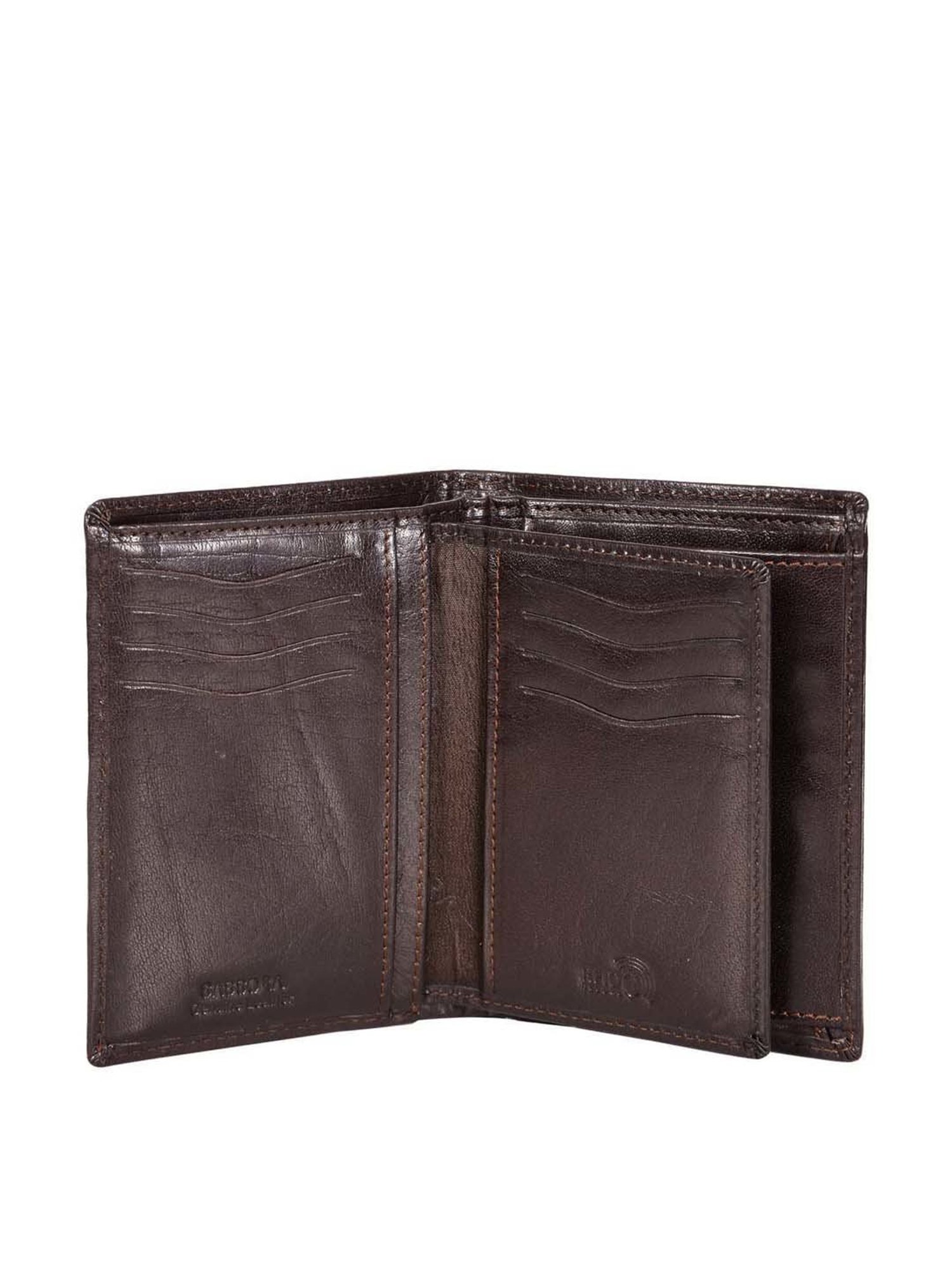 SASSORA Brown Casual Leather Rfid Bi-Fold Wallet for Men