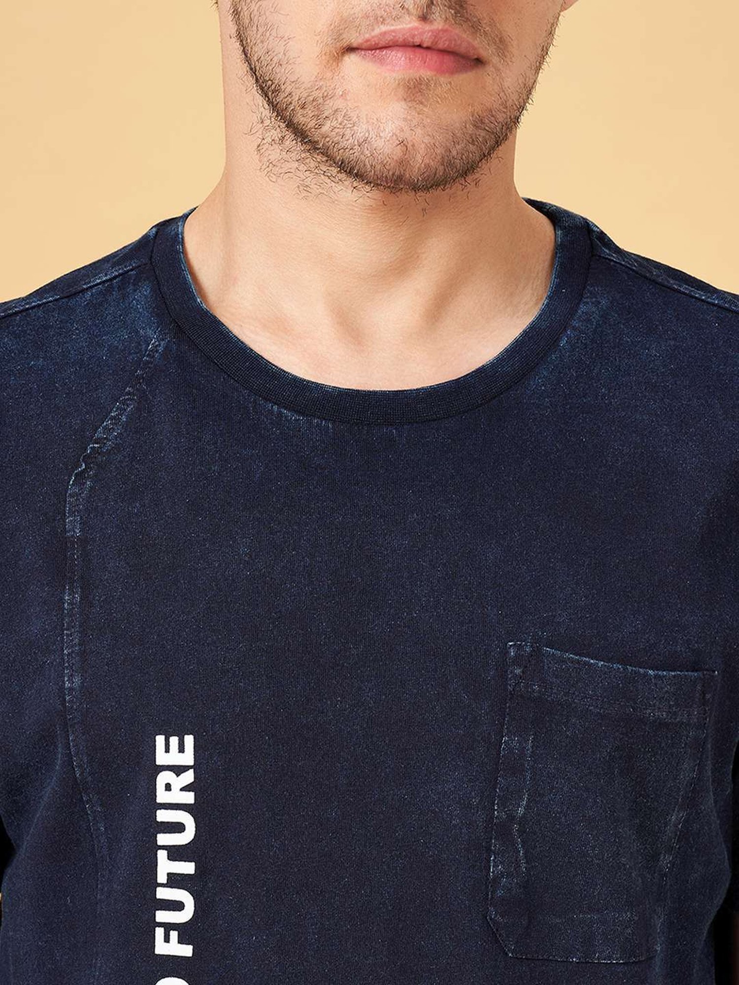 SF Jeans by Pantaloons Mood Indigo Cotton Regular Fit Printed T-Shirt