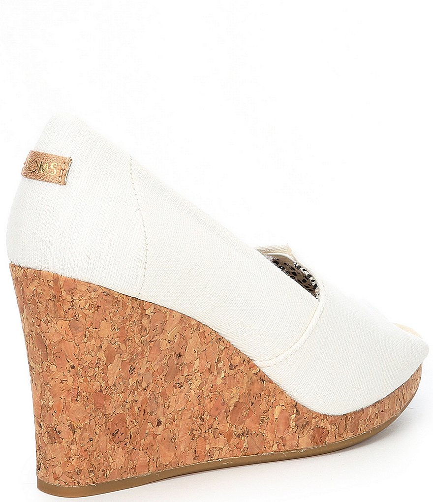 TOMS Michelle Peep Toe Cork Wedges