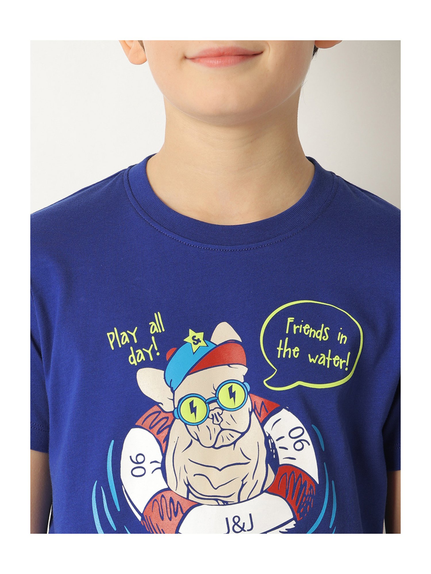 Jack & Jones Junior Navy Printed T-Shirt