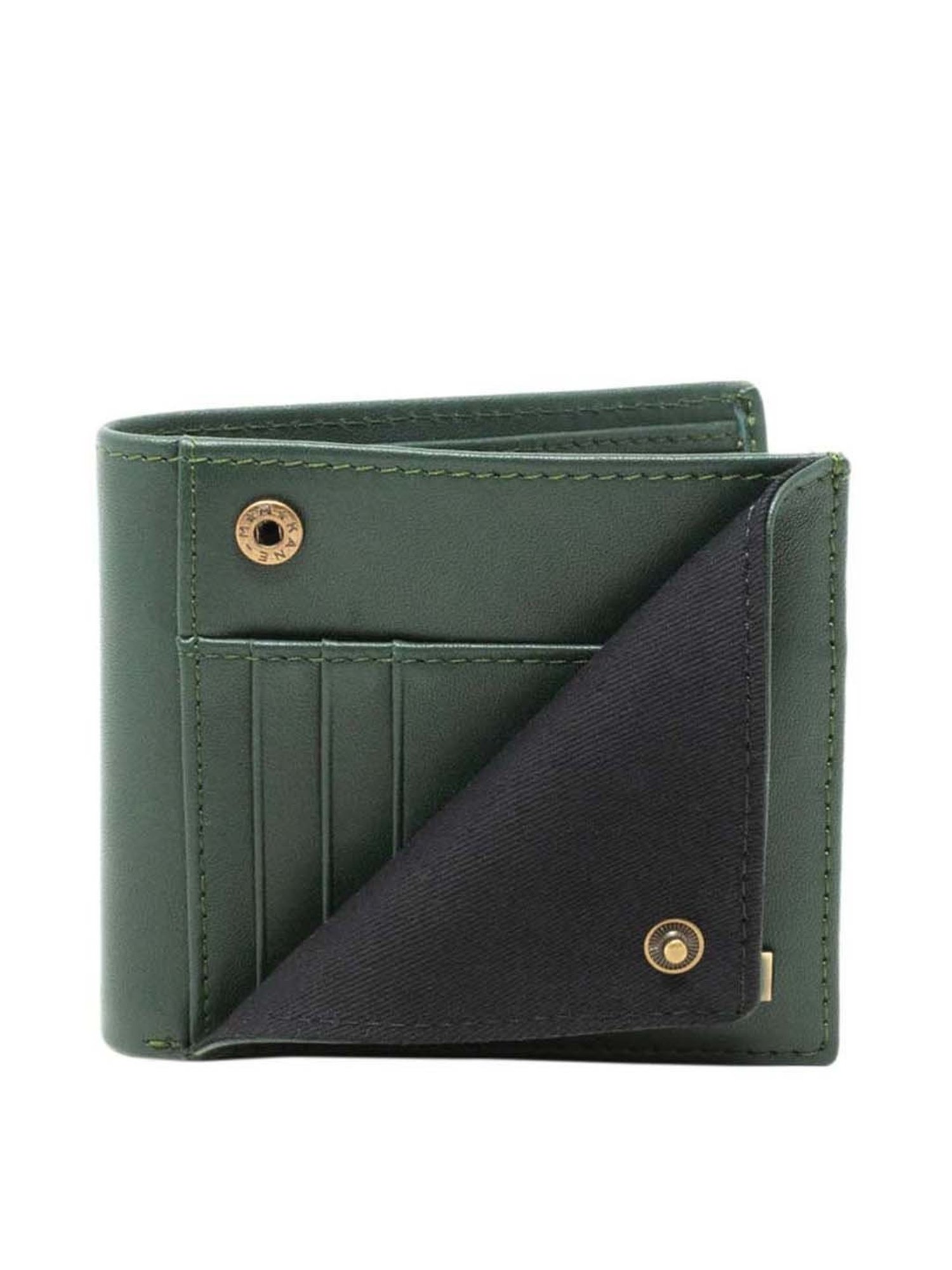Tohl Green Casual Leather Bi-Fold Wallet for Men