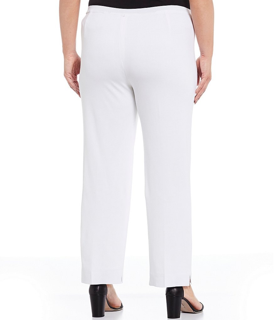 Ming Wang Plus Size Lined Knit Pull-On Ankle Pants