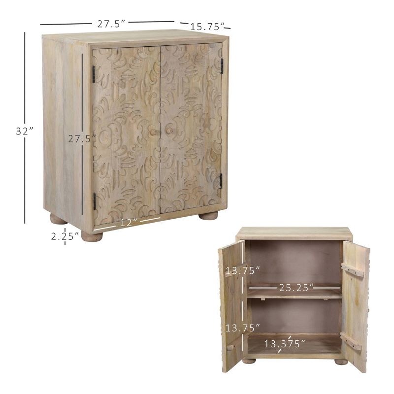 Heath 2 Door Carved Cabinet Natural - Powell Company