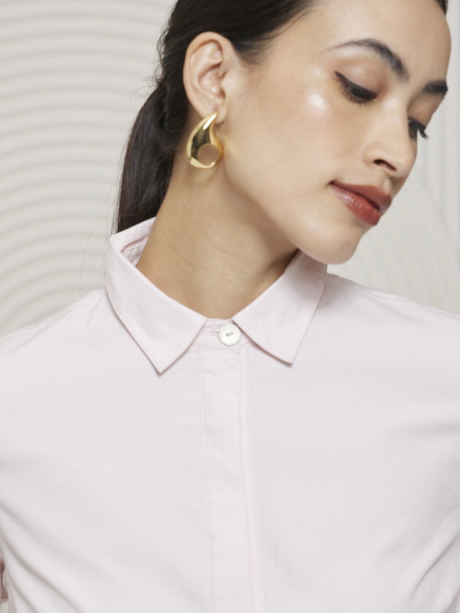 Artagai Pink Polin Elevated Basics Shirt Dress with Concealed Placket