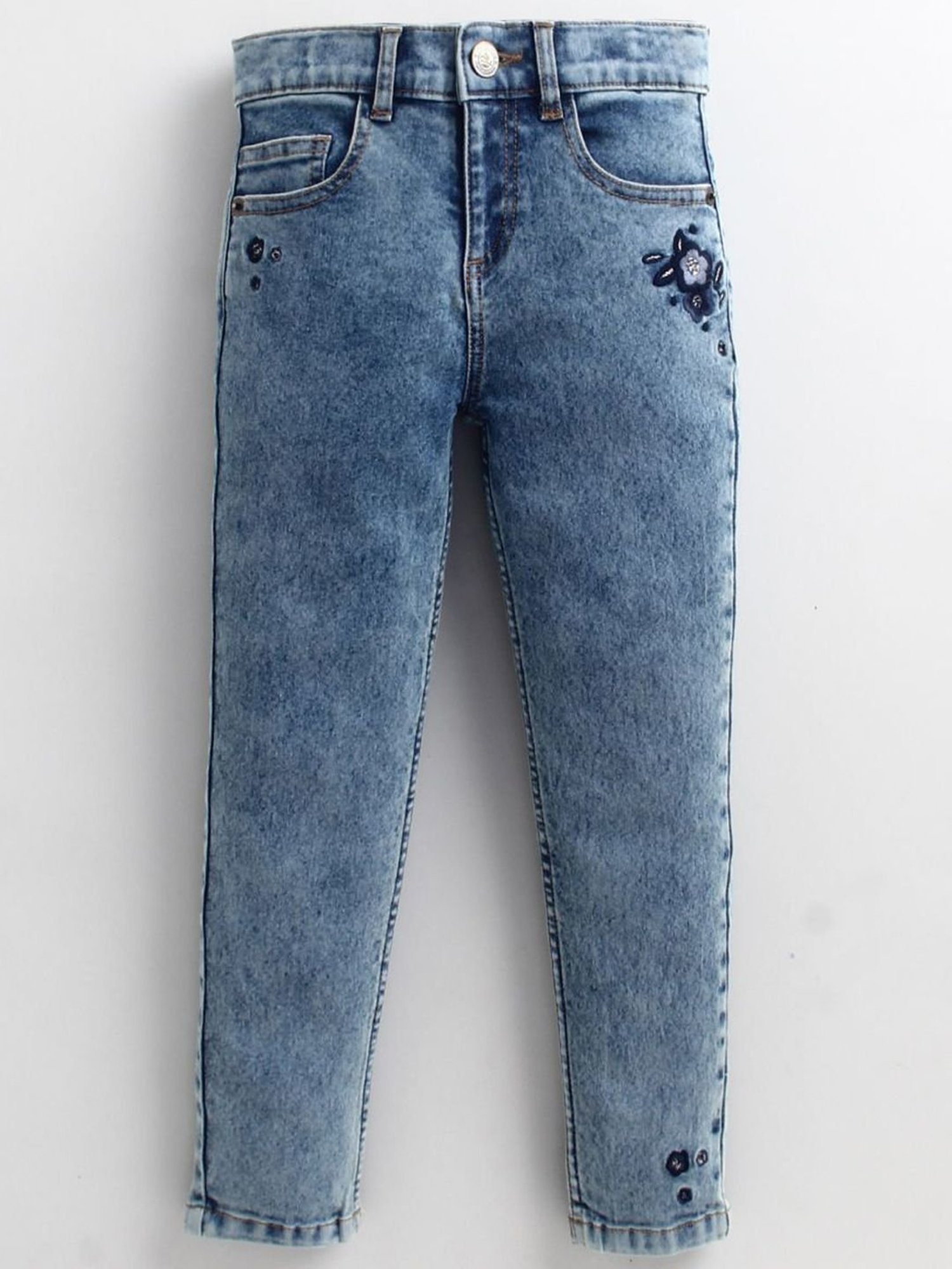GJ baby Girls Blue Washed Jeans