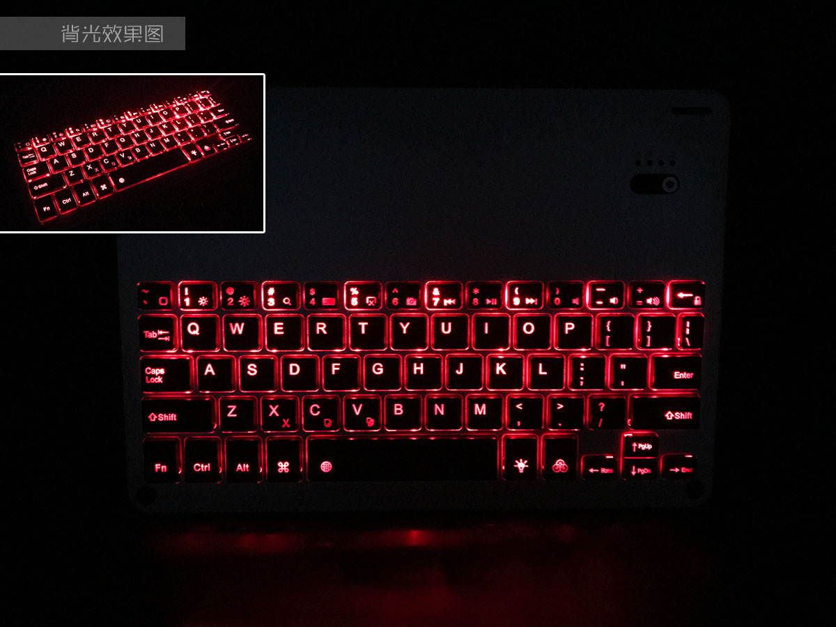 Ultra-thin 7 Color Backlit Wireless Bluetooth Keyboard for iPad Pro 10.5" Folio Cover Case BL-1039D