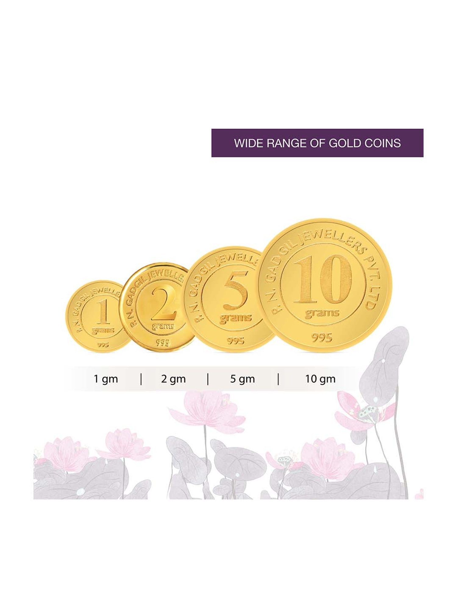 P.N.Gadgil Jewellers 24k (995) 2gm PNG Yellow Gold Coin