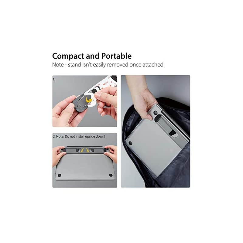 Laptop Cooling Stand Aluminum Portable Foldable Ergonomic Notebook Lift Holder for Desk Table Compatible with MacBook Air Pro Dell XPS HP Lenovo and More 10156 Laptops BS103 Gray