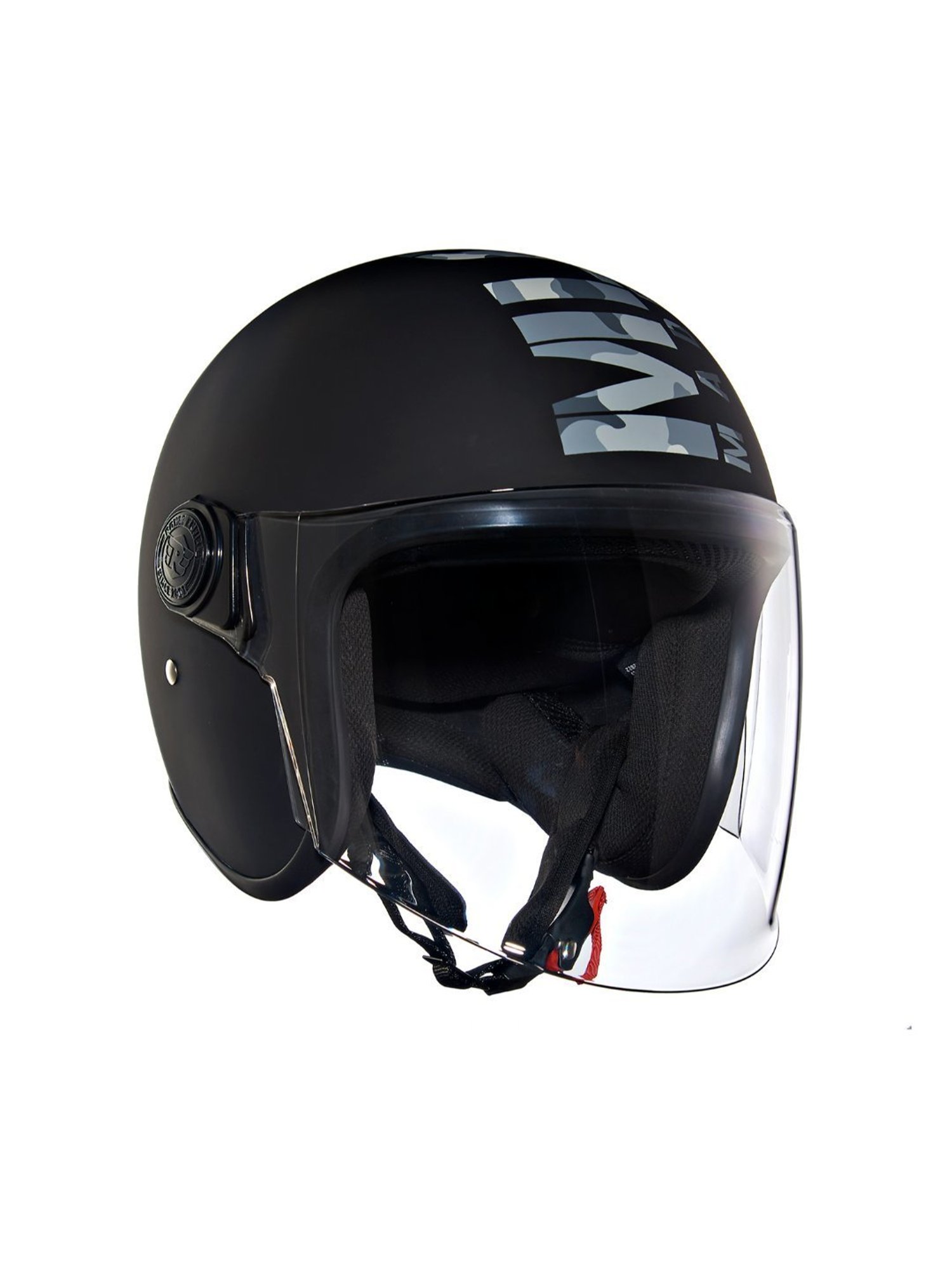 Royal Enfield Matt Black Camo Coopter Camo MLG Open Face Helmet - XL