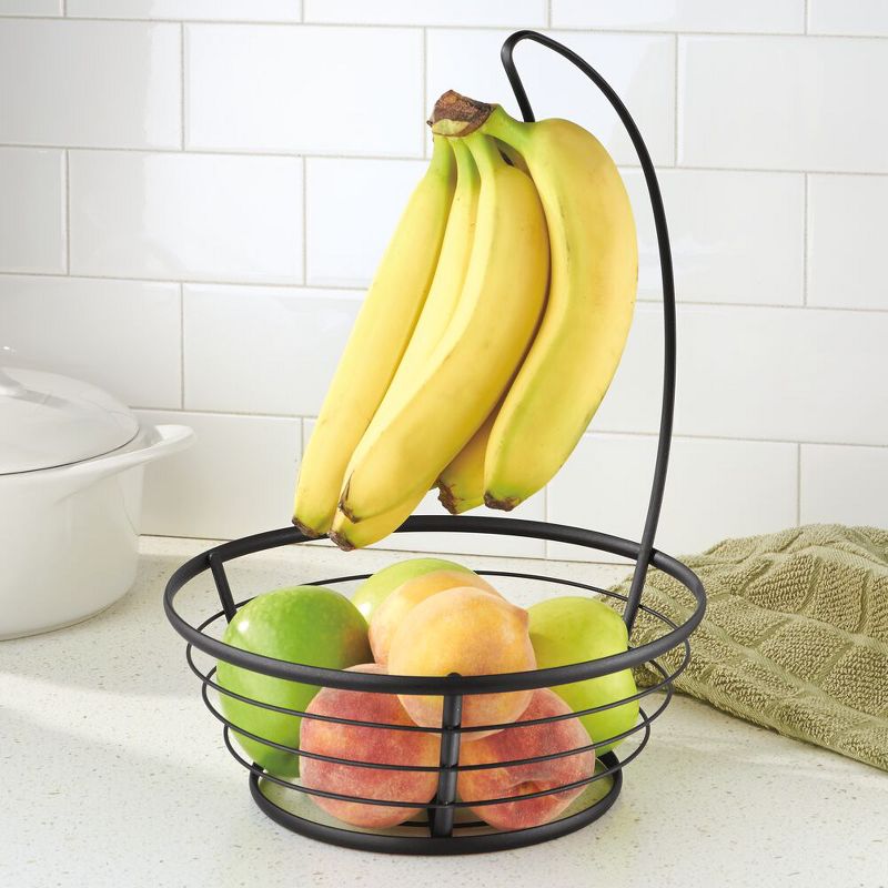 Spectrum Bloom Arched 2-Tier Steel Fruit Server - Satin Nickel
