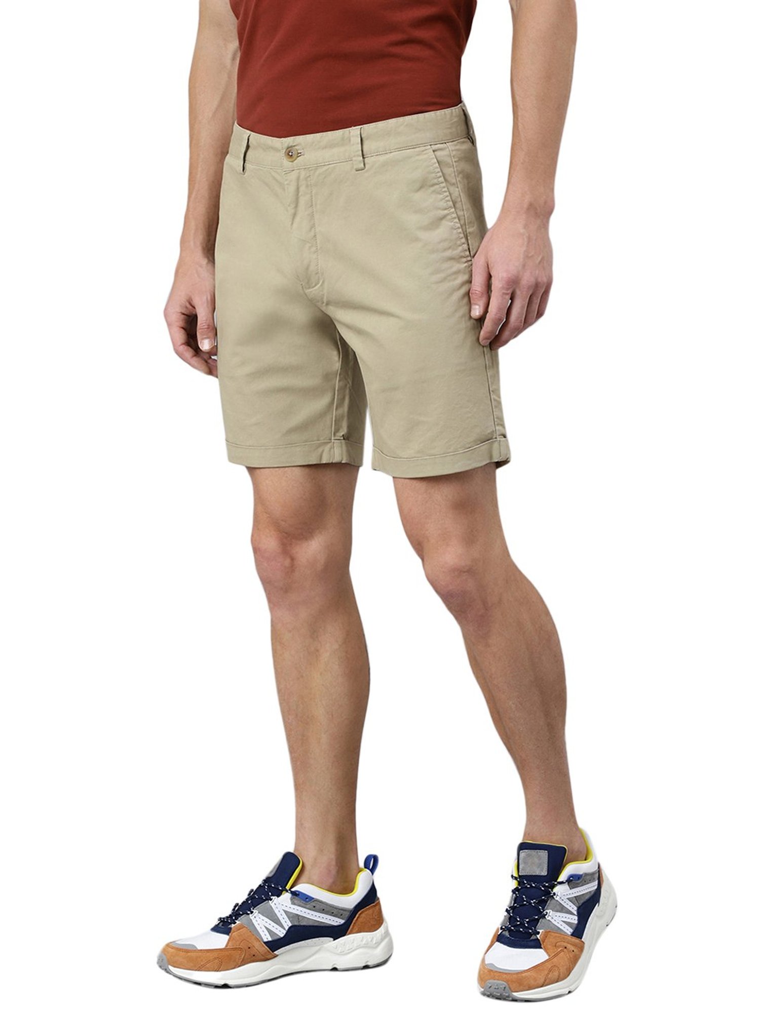 Woods Beige Regular Fit Chino Shorts
