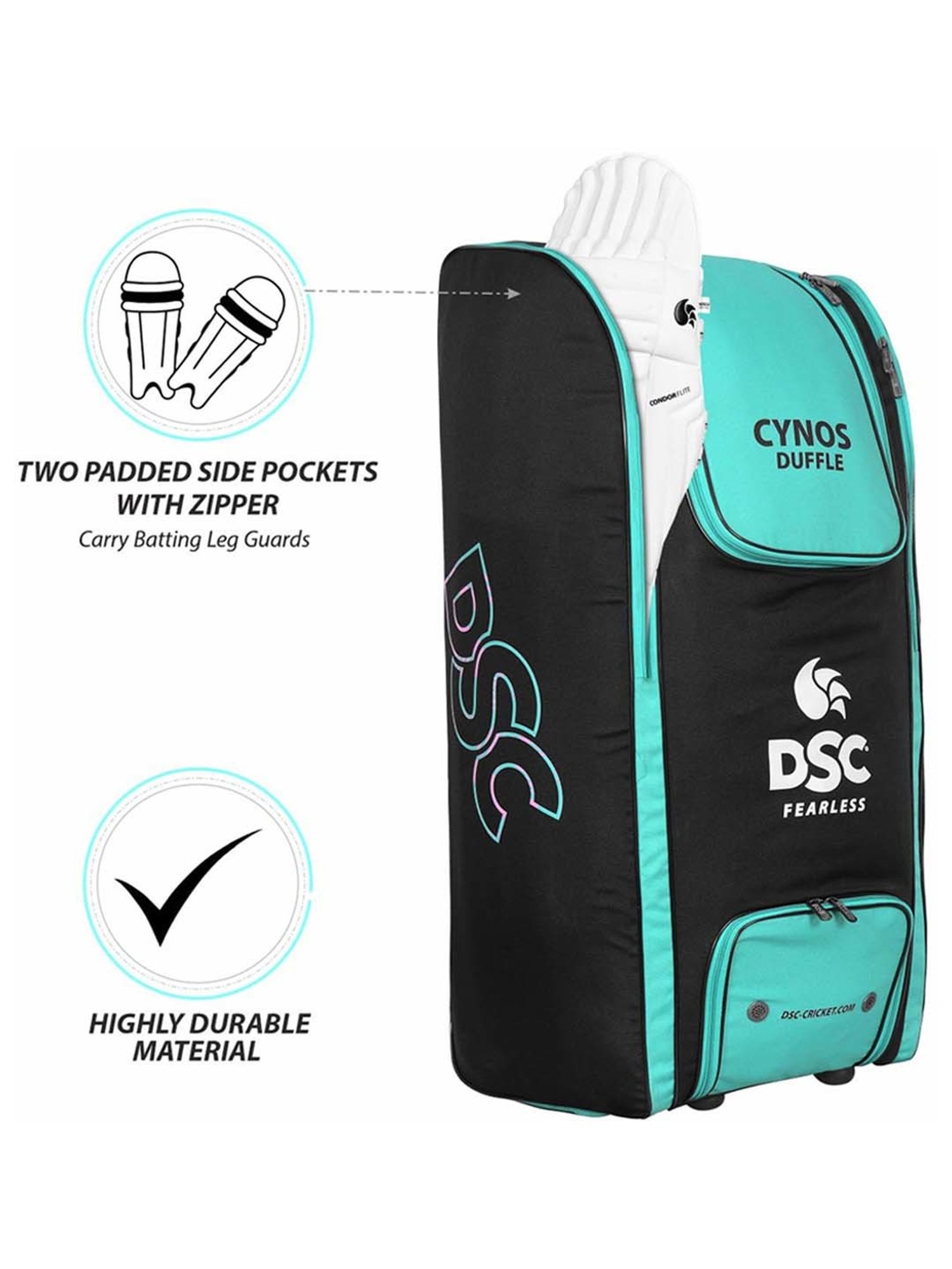 DSC Cynos Wheelie Cricket Kit Bag Size - Free Size