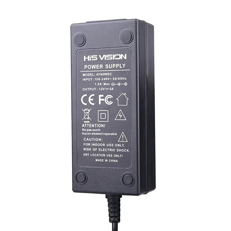 Security Camera Power Supply Adapter 12V 2.5A 100V-240V AC to DC with 4-Way Power Splitter Cable -Fits CCTV DVR NVR Surveillance System