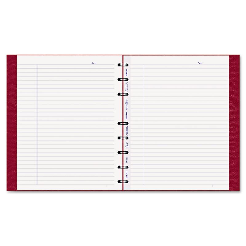 Blueline MiracleBind Notebook College/Margin 9 1/4 x 7 1/4 White Red Cover 75 Sheets AF915083