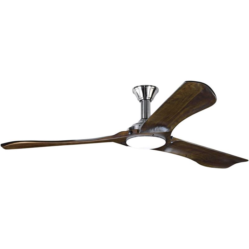 Monte Carlo 72" Minimalist Max Brushed Steel LED Damp DC Ceiling Fan