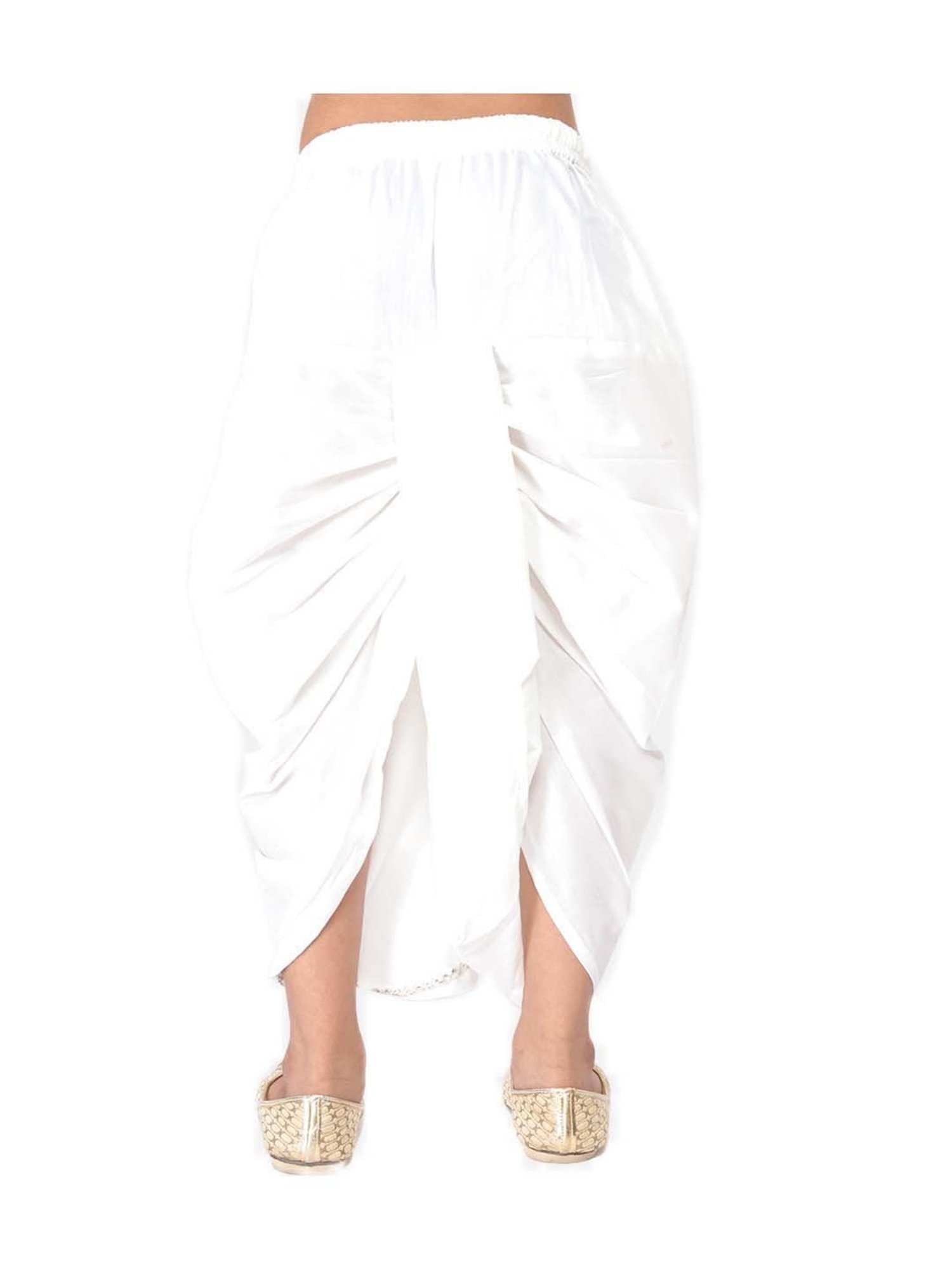 TABARD Kids White Cotton Regular Fit Dhoti
