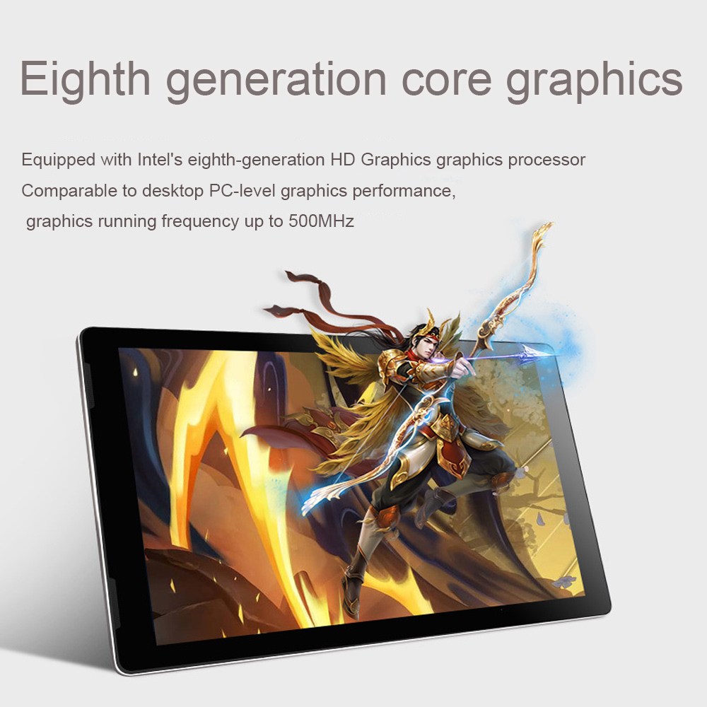 Lemonra Tablet PC 2-in-1 Laptop Cherry Trail X5-Z8350 Quad Core 8th HD Graphics 10.1" Full 1920*1080 HD Display IPS Screen, 4GB DDR3L Memory 64GB Flash eMMC Windows 10 Ultrabook with Magnetic Keyboard