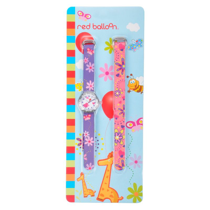 Disney Girls' Red Balloon Plastic Watch Interchangeable Strap - Pink/Purple