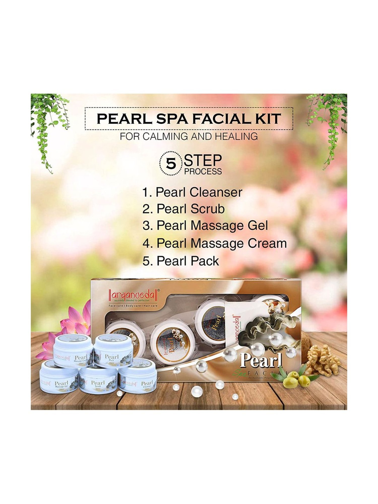 Aryanveda Pearl Spa Facial Kit, All Type Skin Solution, for Fairness
