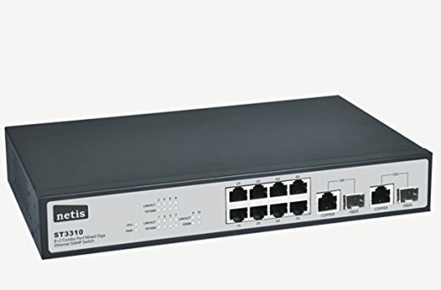 Netis 8FE+2 Combo-Port Gigabit Ethernet SNMP Switch, 5.6 Gbps Switching Fabric Capacity (ST3310) (ST3310)