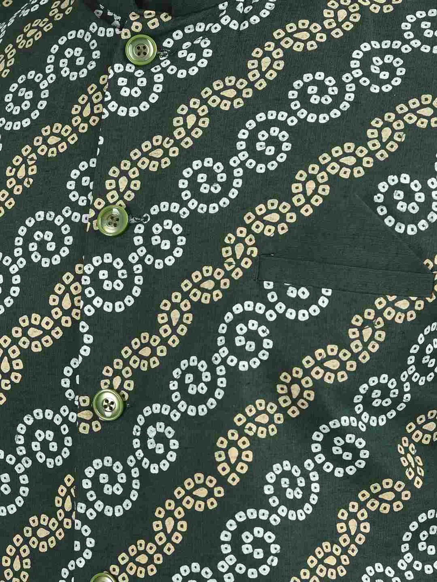 Deyann Deep Green Regular Fit Printed Kurta Set With Jacket