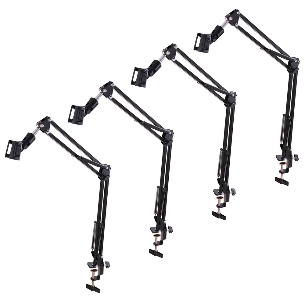 4x Mic Microphone Suspension Boom Scissor Arm Stand Holder Adjustable Studio Broadcast DJ NB-35