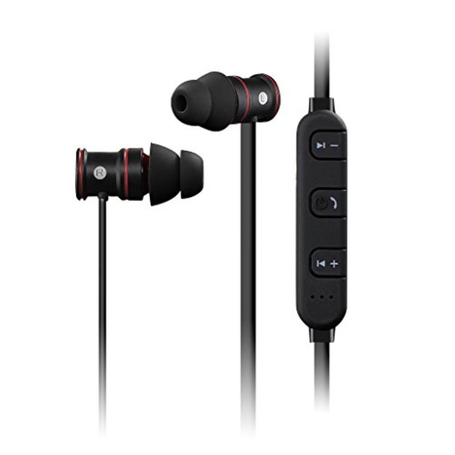 REYTID Wireless In-Ear Sports Earphones w/ In-Line Microphone & Volume Control - Heavy Bass, Magnetic Design, Sweatproof Headphones - Bluetooth Earbuds Headset Compatible with iPhone & Android