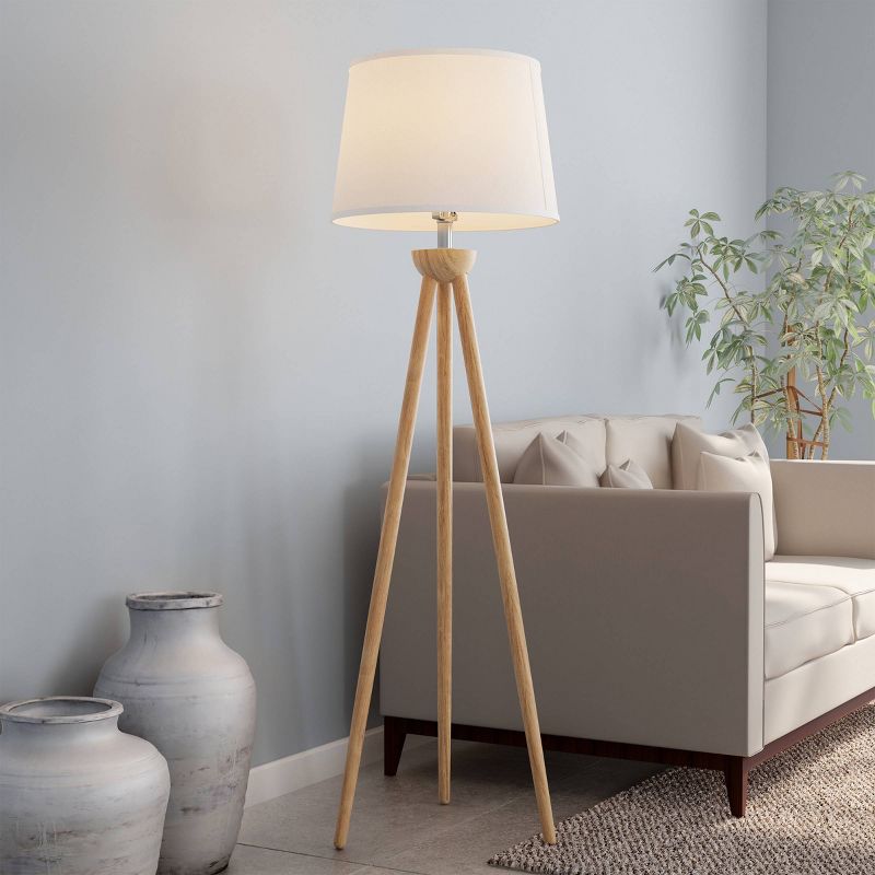 Tripod Floor Lamp-Modern Wood