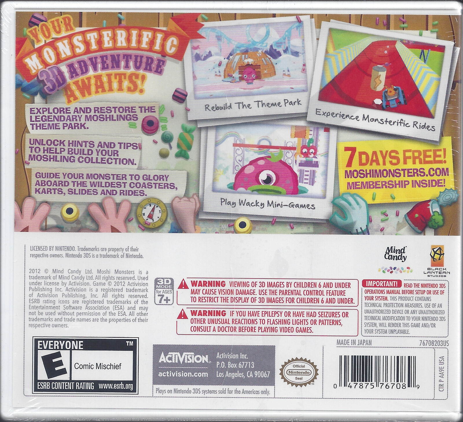 Moshi Monsters Moshlings Theme Park - Nintendo 3Ds