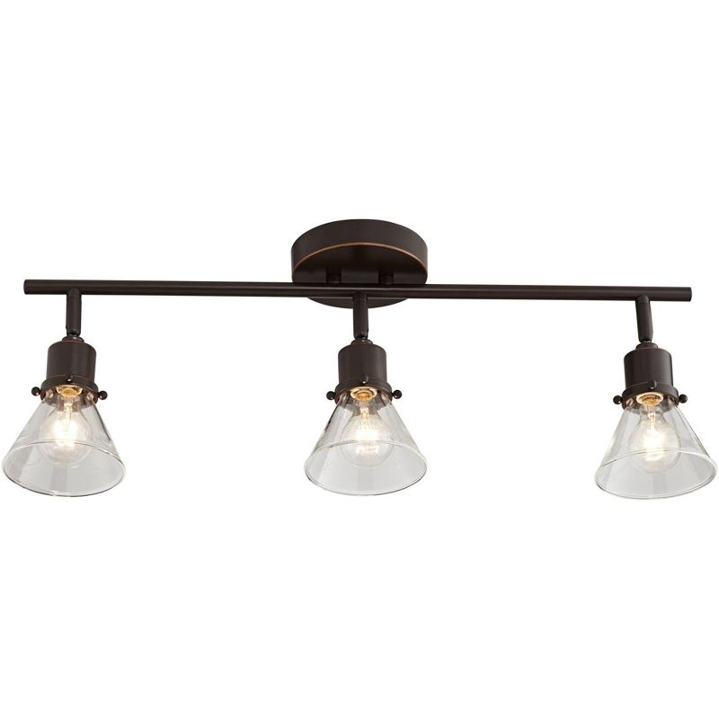 Pro Track Leila 3-Light Bronze Clear Glass Track Fixture