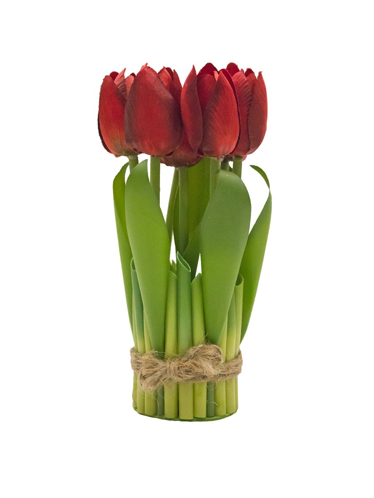 Amflix Red Artificial Tulip Flowers Bunch