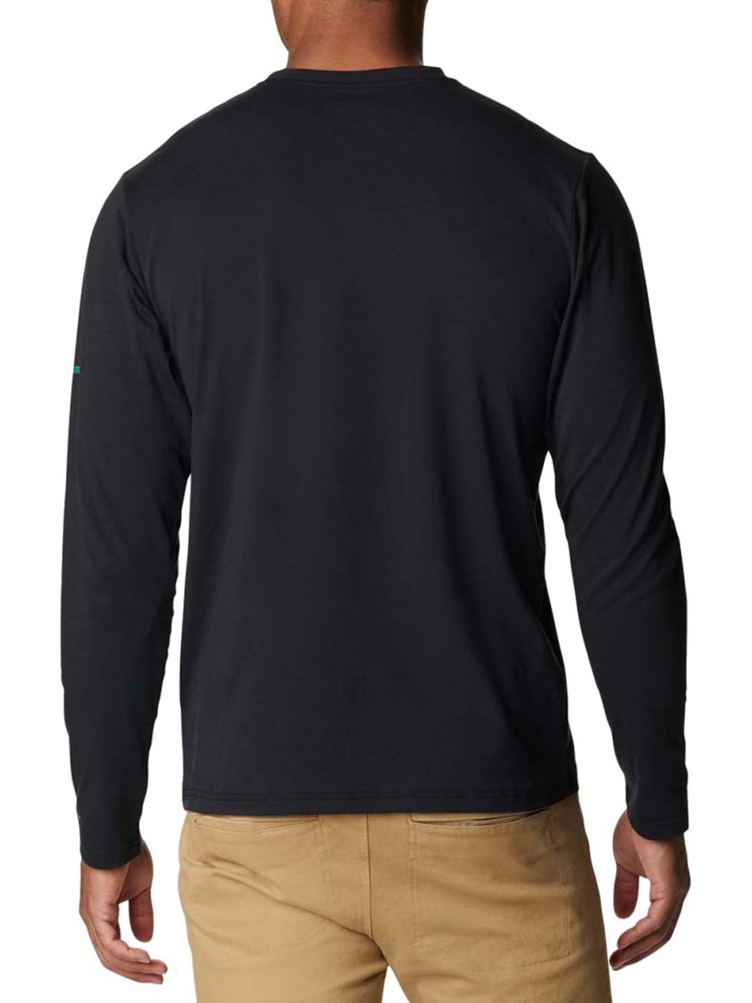 Columbia Men Black & White Sun Trek Graphic Long Sleeve T-Shirt