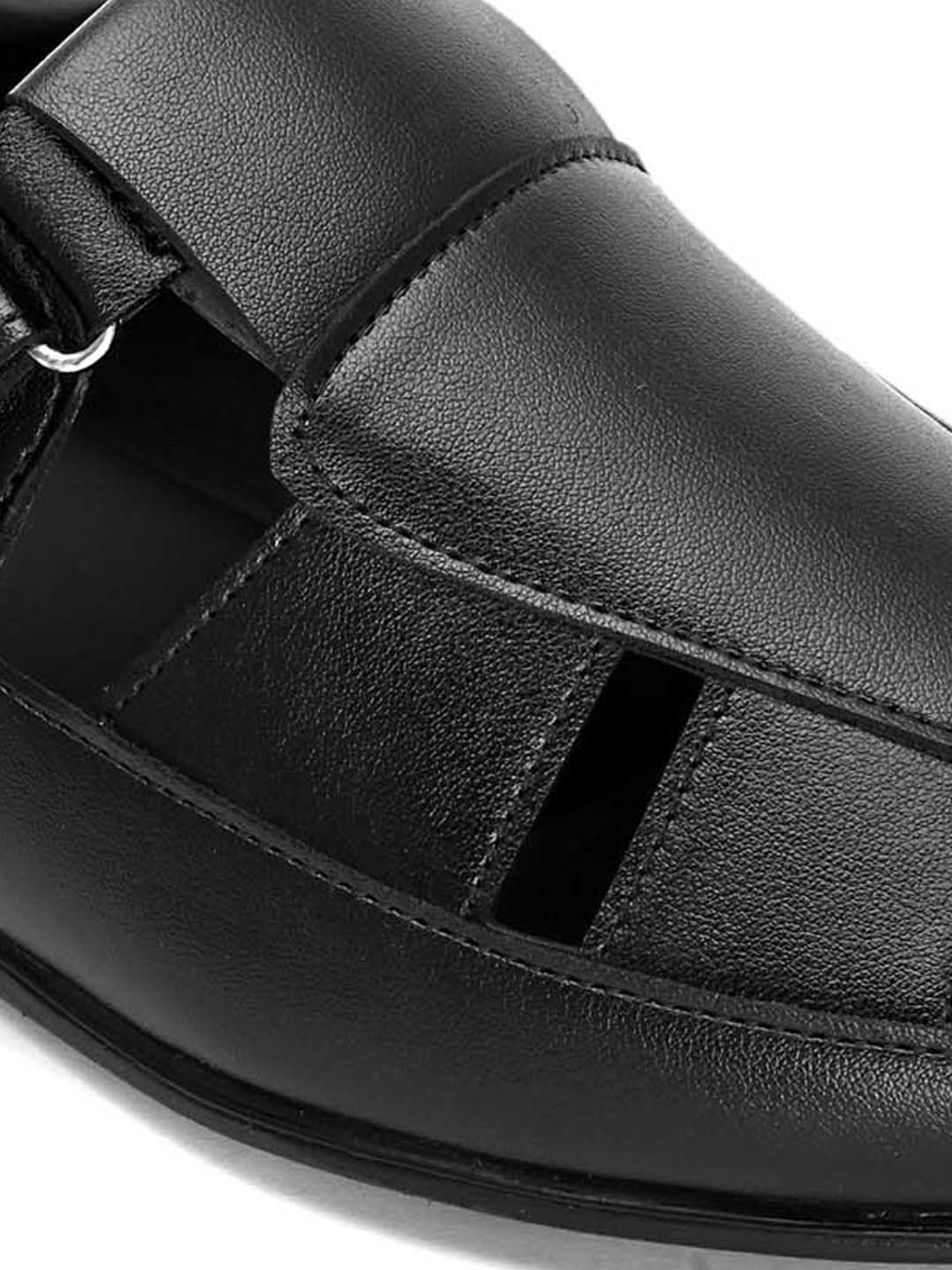 Hydes N Hues Men's Jet Black Fisherman Sandals