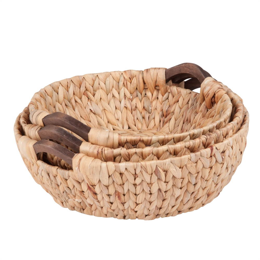 Honey Can Do 3Pc Round Natural Baskets