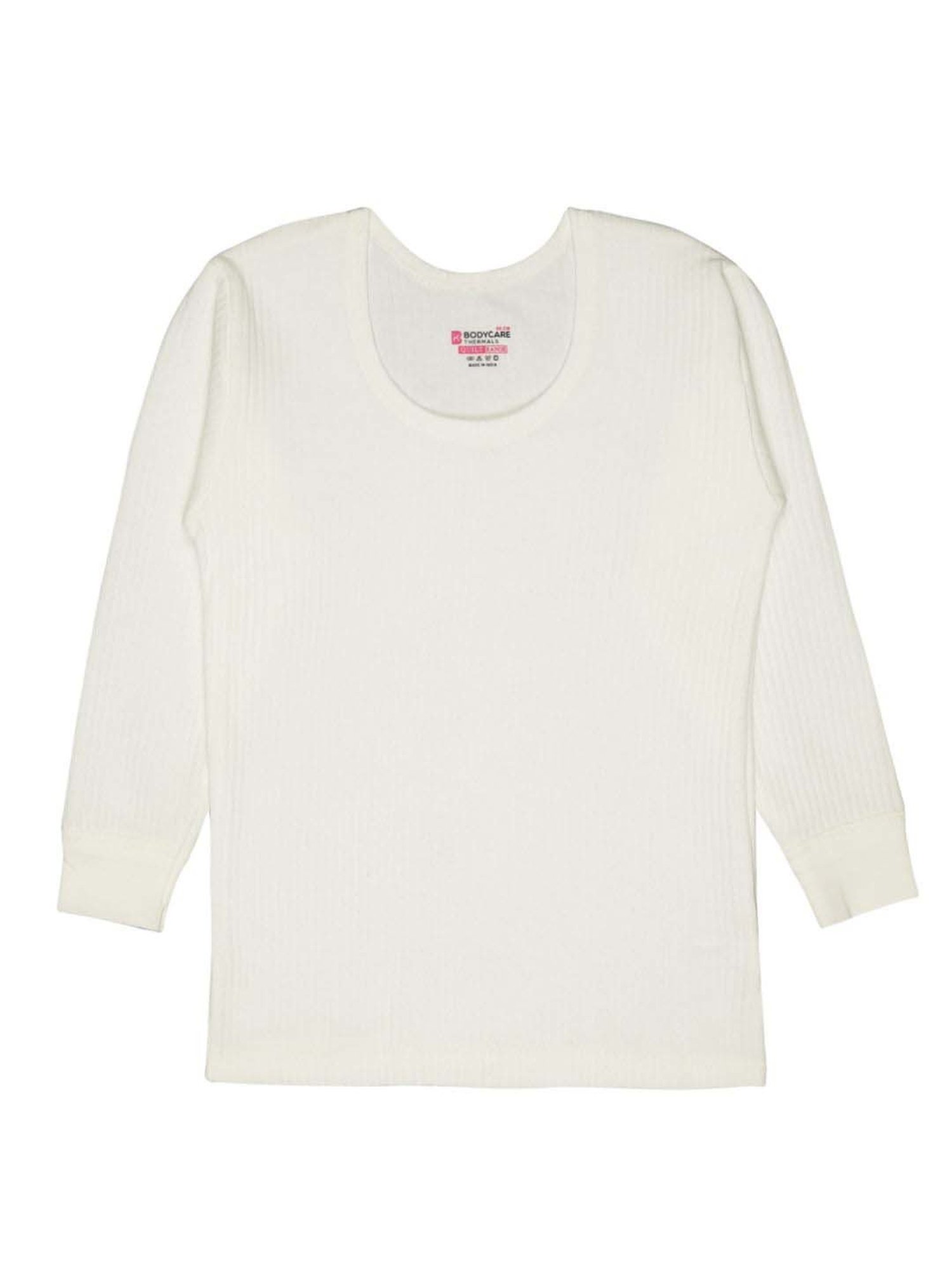 Bodycare Kids White Cotton Regular Fit Full Sleeves Thermal Top