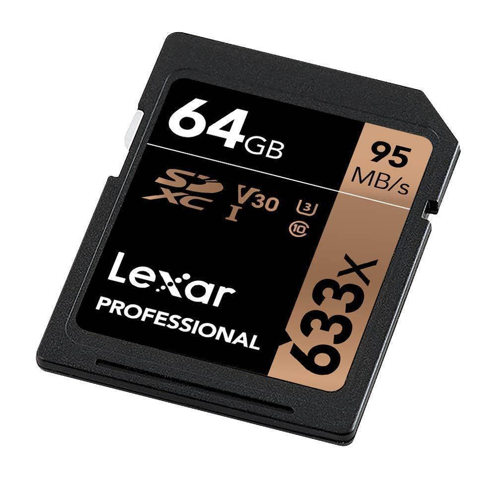 Lexar 64GB Professional Class 10 UHS-I U1 633x SDXC Memory Card #LSD64GCB1NL633