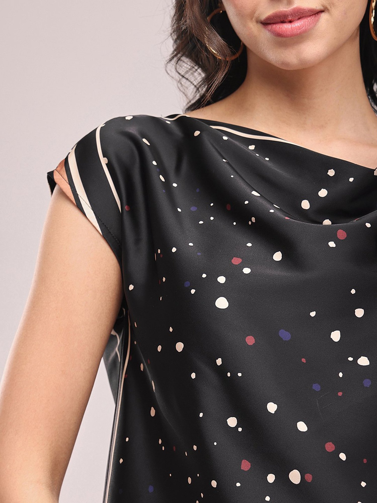 Fablestreet Black Printed Top