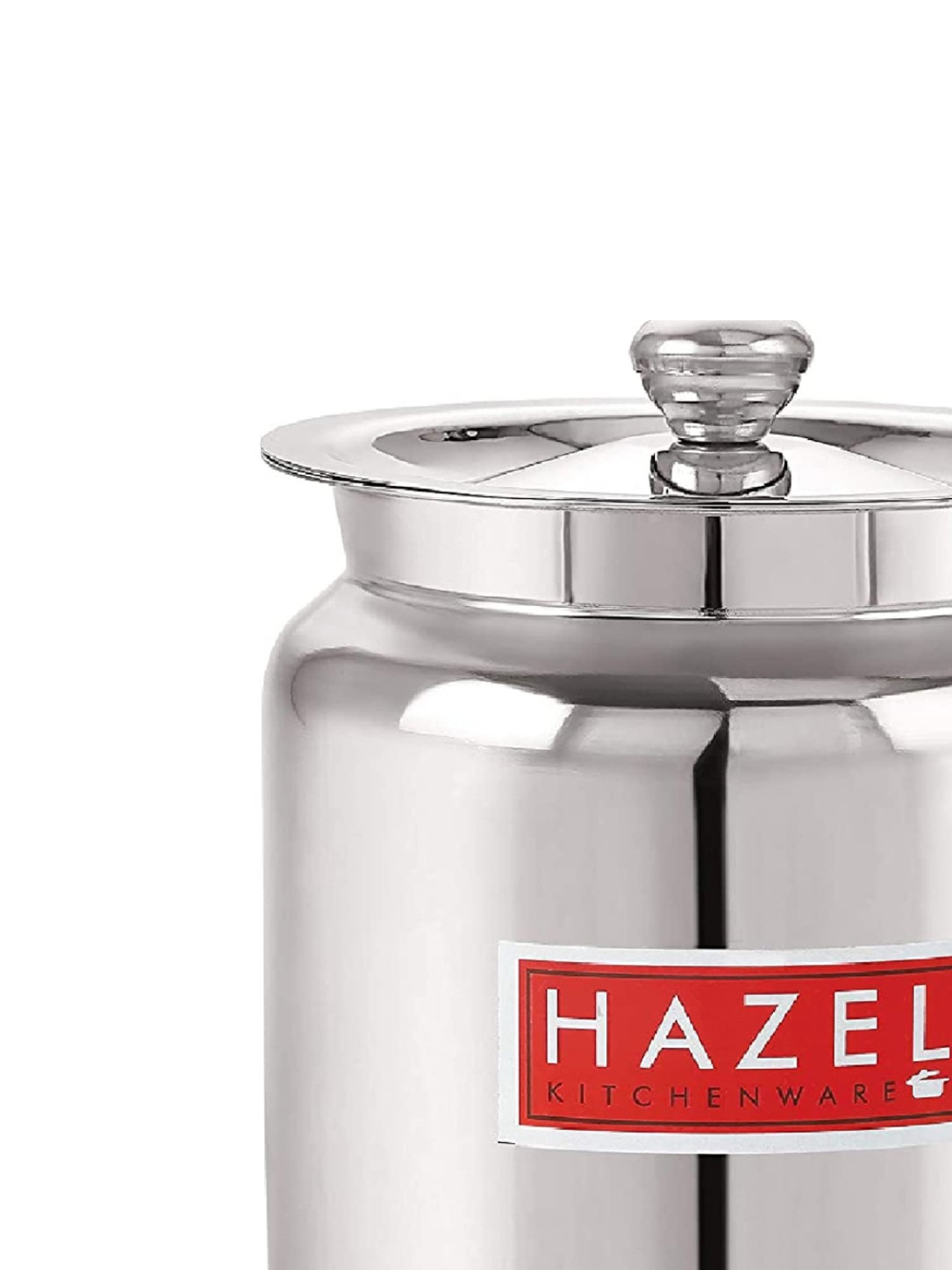HAZEL Silver Stainless Steel Oil or Ghee Storage Container (0.6 L)