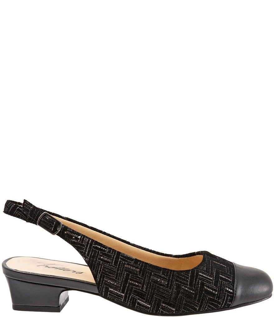 Trotters Dea Woven Print Slingback Pumps