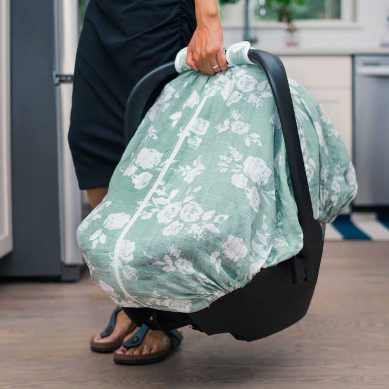Bebe au Lait Muslin Car Seat Cover - Vintage Floral
