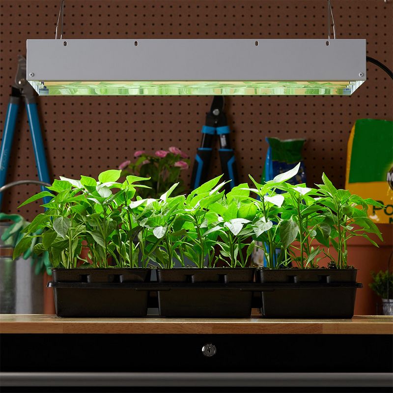 Hydrofarm FLT48 Agrobrite 8-Tube Daisy Chainable Hydroponic 4-Foot Grow Light Fixture 432W with 8-T5 Bulbs for Indoor Home Gardens