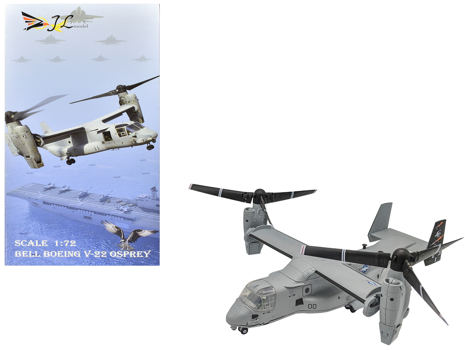 Bell Boeing MV-22 Osprey Aircraft "Marine Medium Tiltrotor Training Squadron 204 (VMMT-204) Raptors 2nd Marine Aircraft Wing MCAS New River" United States Marines 1/72 Diecast Model Airplane