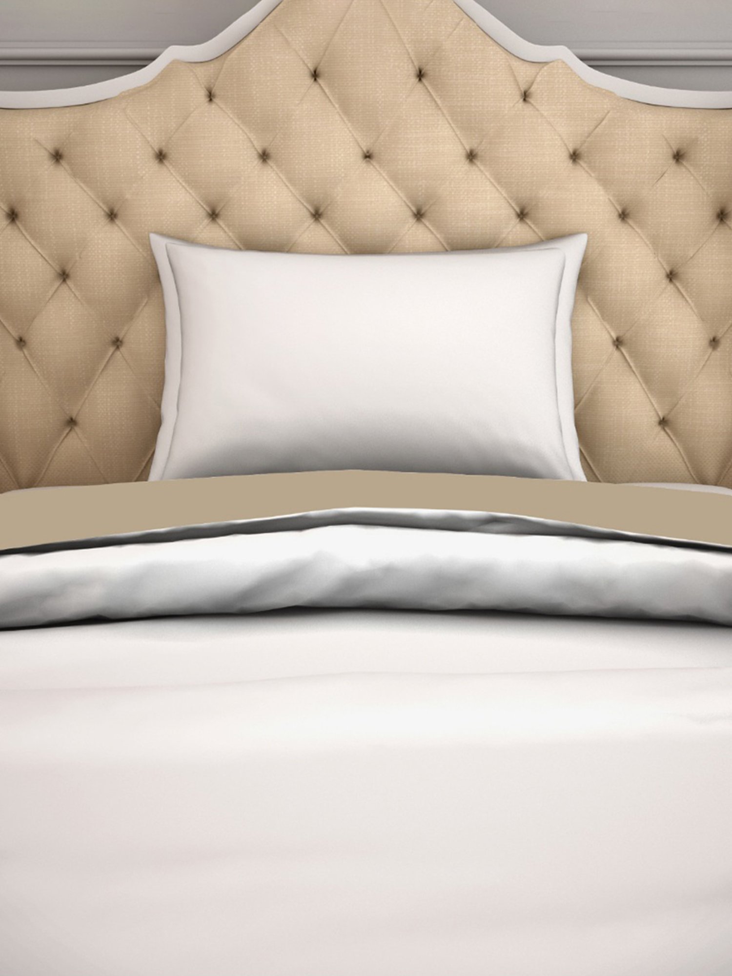 Spaces Solid White 300 TC Cotton Double Quilt