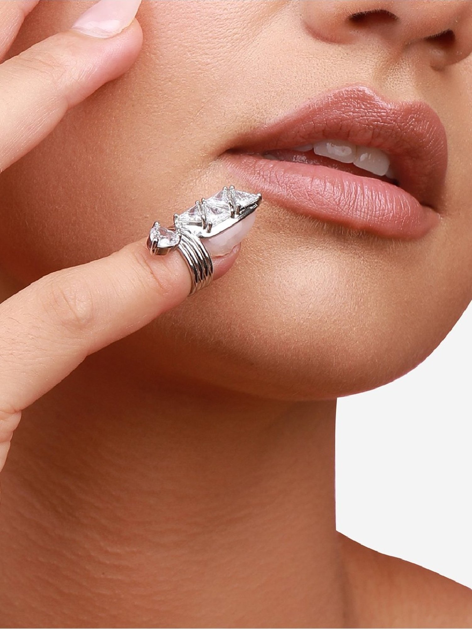 Sohi Silver-Plated Statement Ring