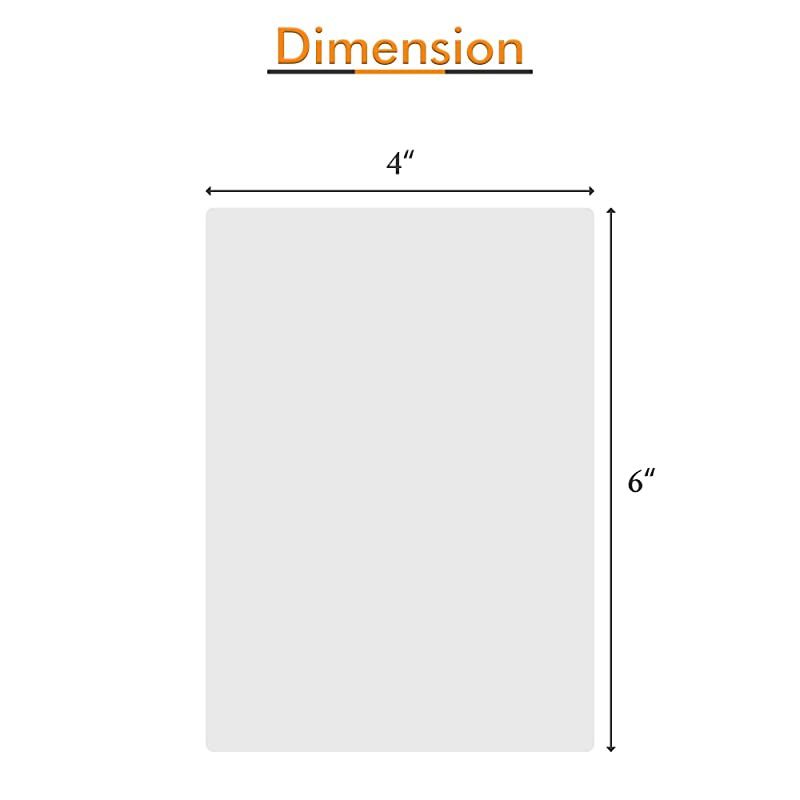 100-Pack 4 x 6 Inch 5 Mil Clear Hot Glossy Thermal Laminating Pouches Lamination Sheet Laminator Pockets