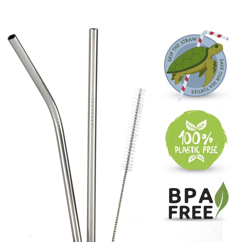 Zulay Kitchen Stainless Steel Straw - 2 pack