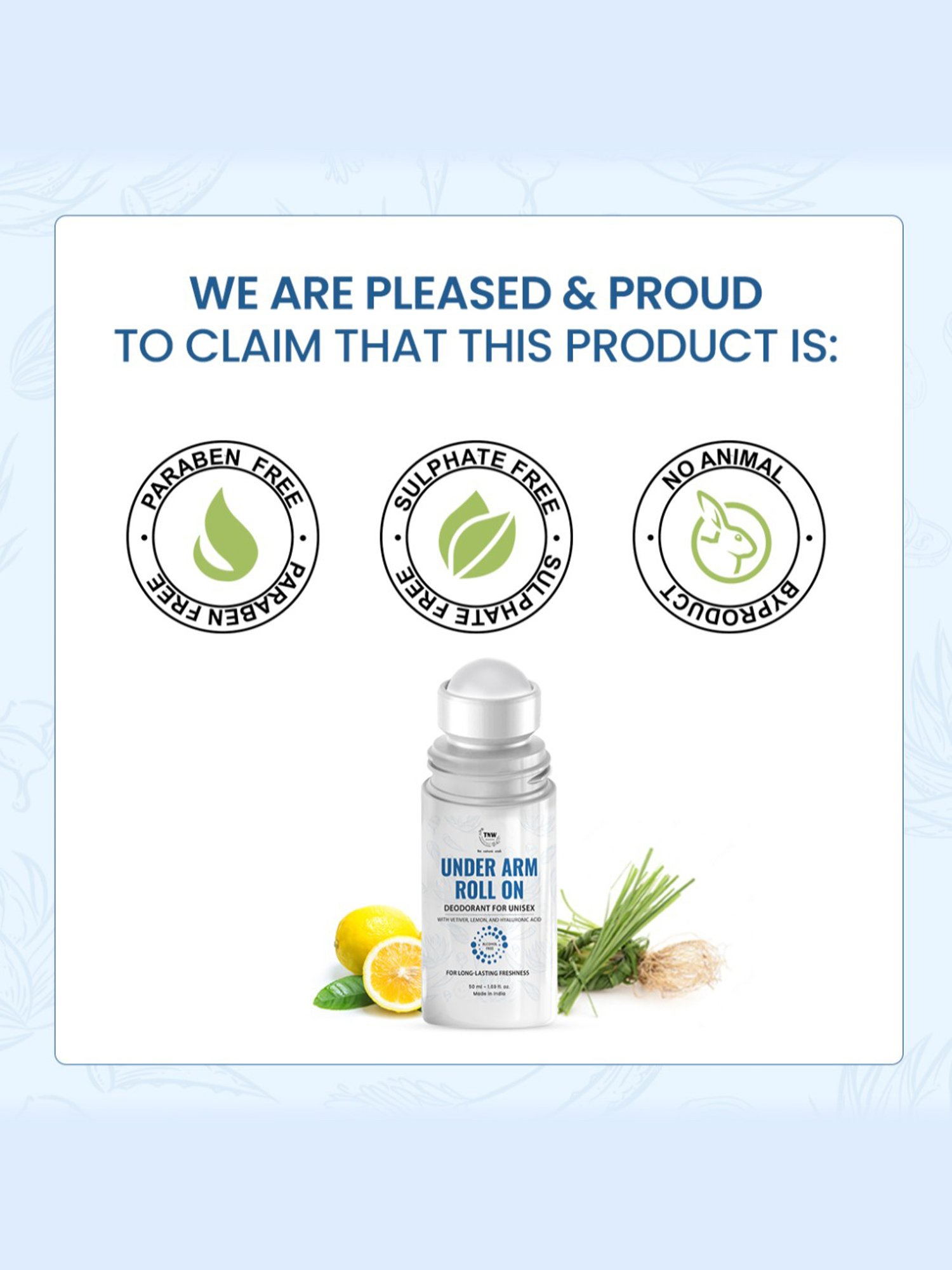 TNW-The Natural Wash Under Arm Roll On Deodorant - 50 ml