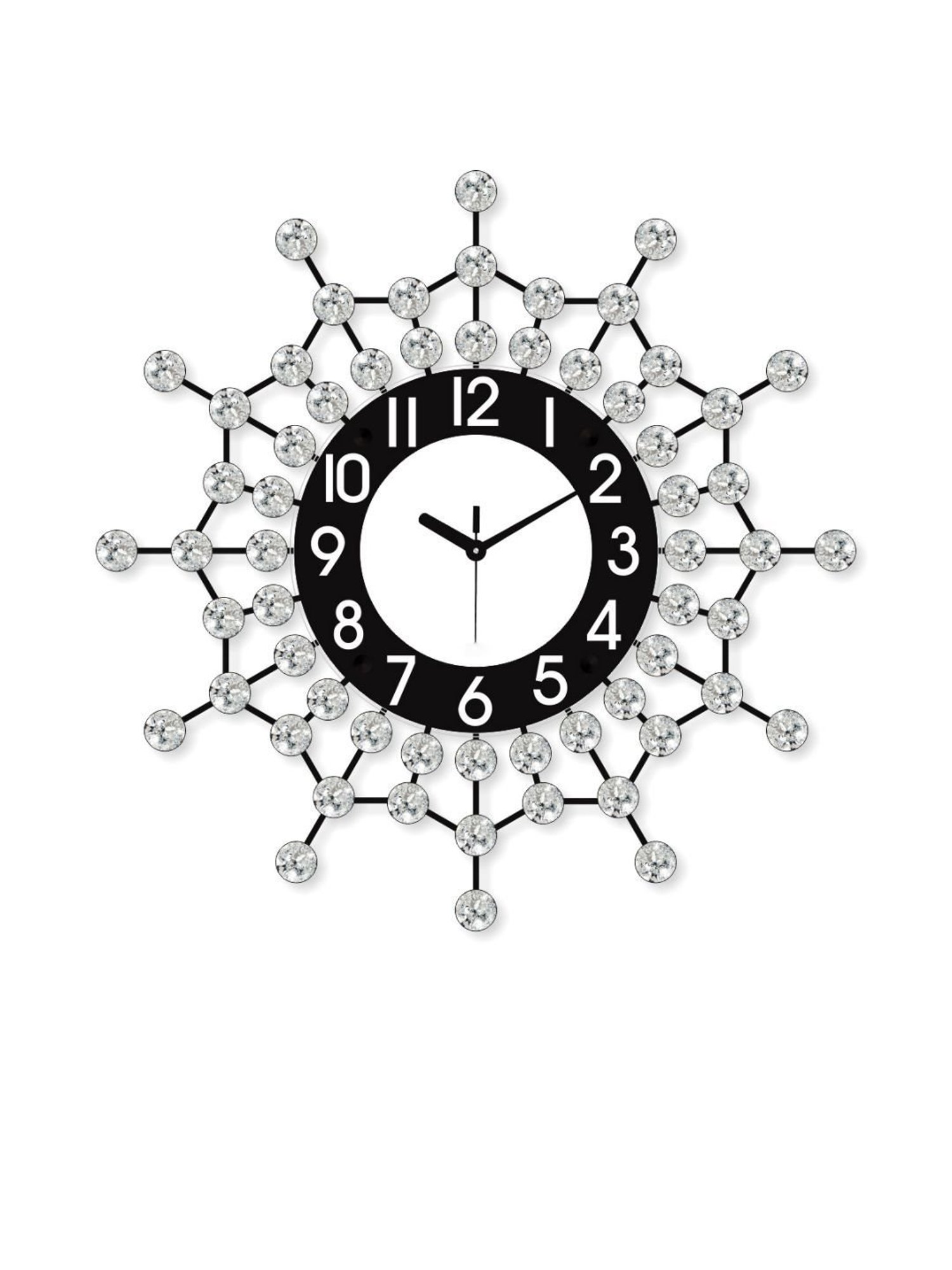 CHRONIKLE Round Silver & Black Iron Wall Clock