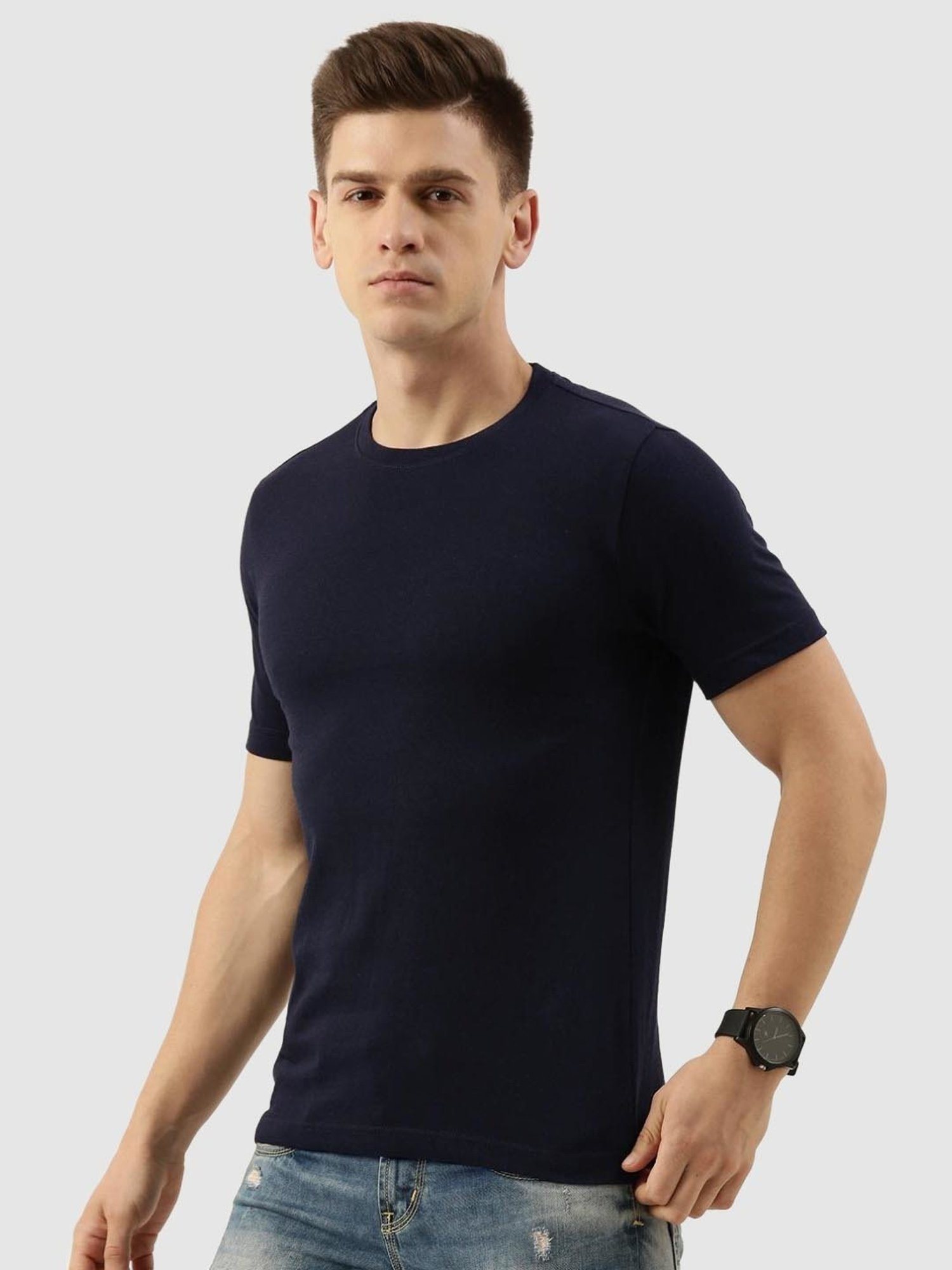 Bene Kleed Navy Blue Regular Fit T-Shirt