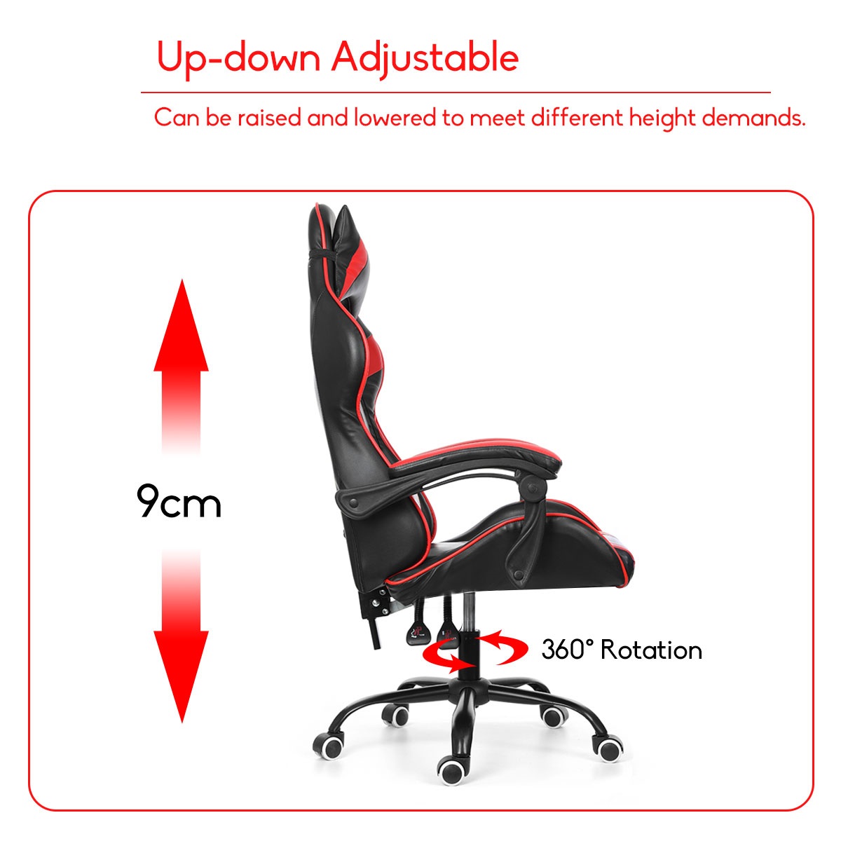 Executive Office Chair Racing Gaming Chair Leather Computer Recliner Swivel Lift